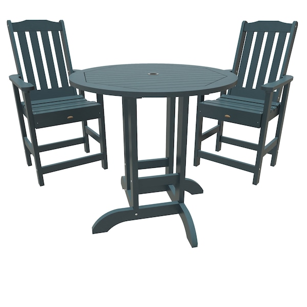 Highwood Usa Lehigh 3pc Round Counter Height Outdoor Patio Furniture Dining Set AD-CNL36-NBE - main